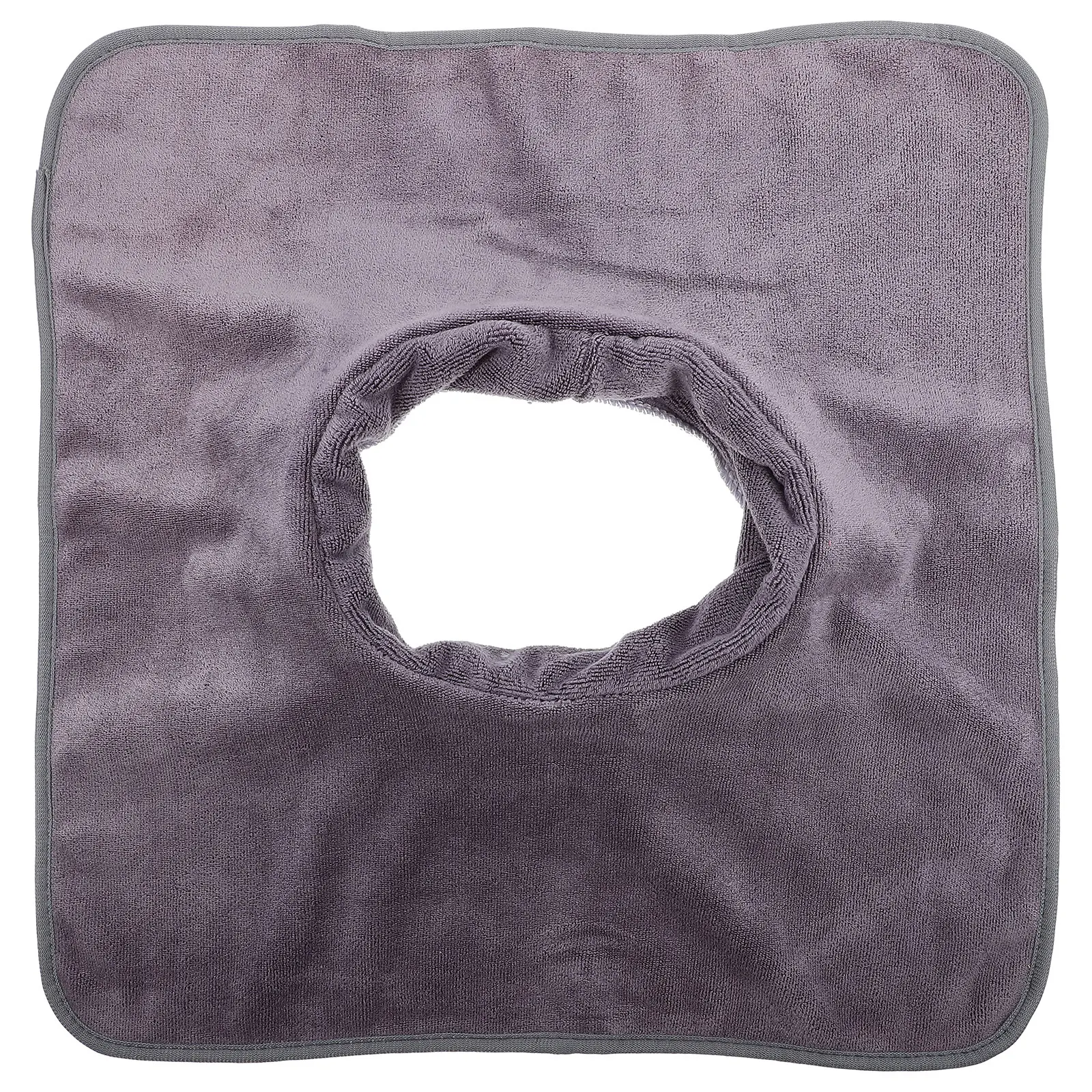 

Foot Bath Massage Sheet 30x30cm Deep Gray Salon Spa Face Hole Bed Cover Microfiber Breathable Massaging Table Cloth