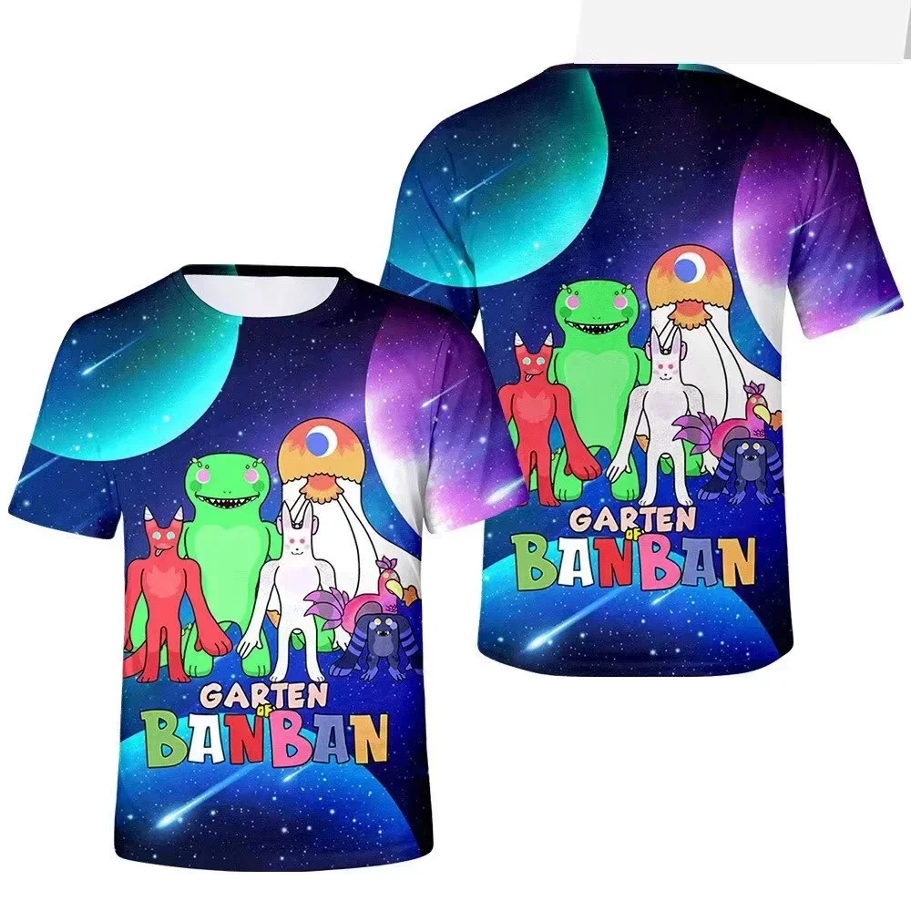 

Banban Kindergarten Children's Clothes Short Sleeve Printed Banban Garden Fashion Trend Boys and Girls Round Neck T-Shirt Tops