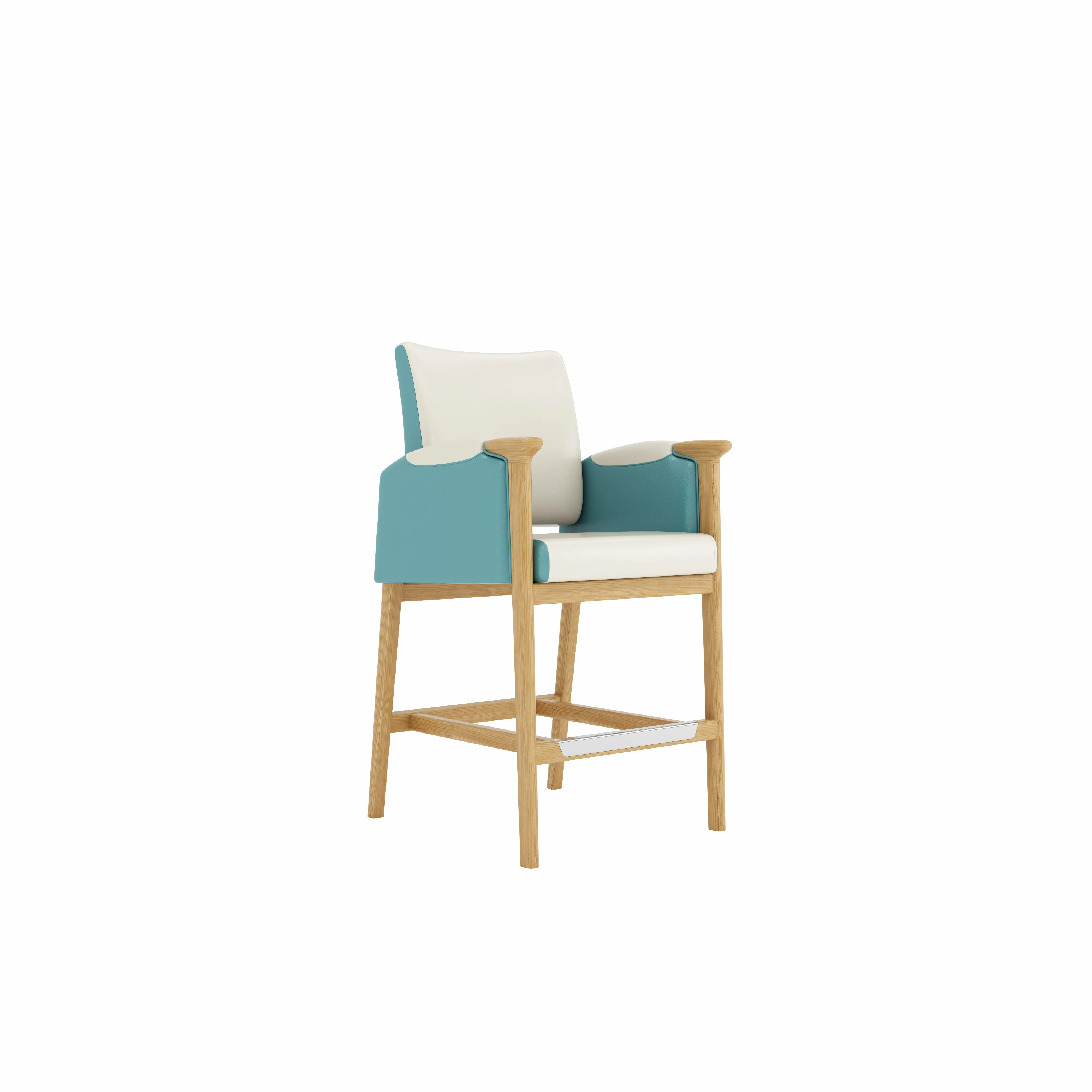 & Newest High Stool Design Wooden Backrest Armrest Chair Modern Hospital Medical Furniture Waiting Room Chair