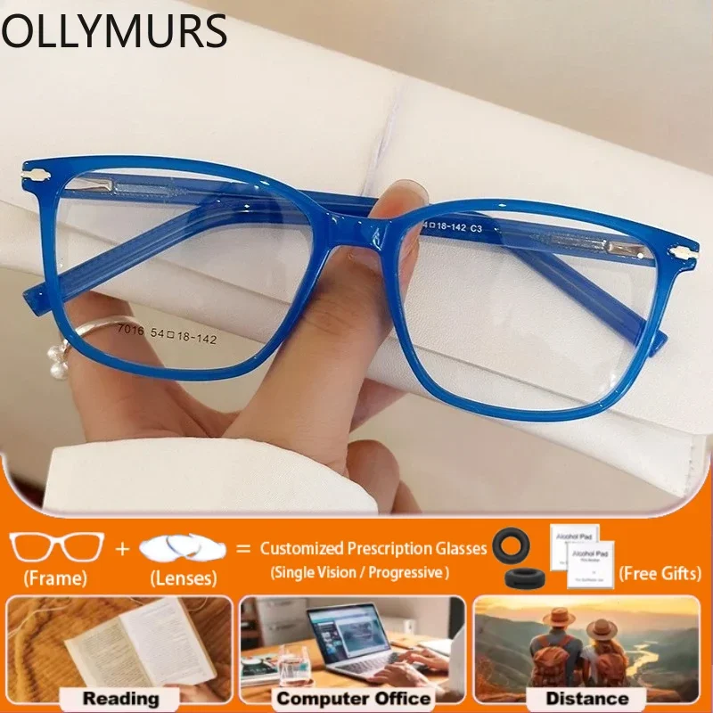 

KIZN простые квадратные TR90 очки для близорукости по рецепту для мужчин и женщин с защитой от синего луча прогрессивные фотохромные рождественские