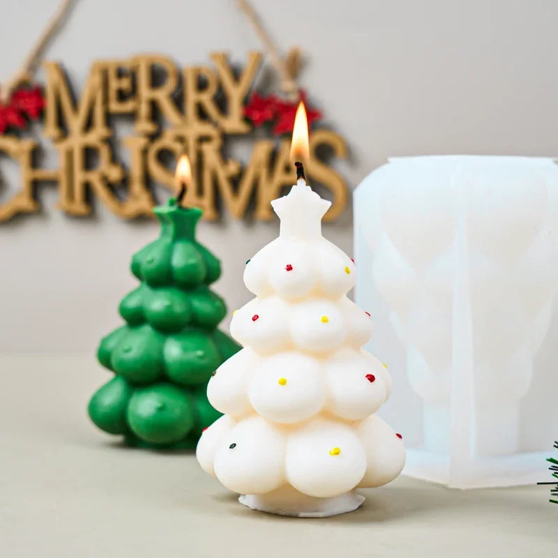 

DIY Cute Christmas Tree Candle Silicone Mold for Handmade Candle Making Plaster Resin Ornaments Craft Casting Mould Home Decor