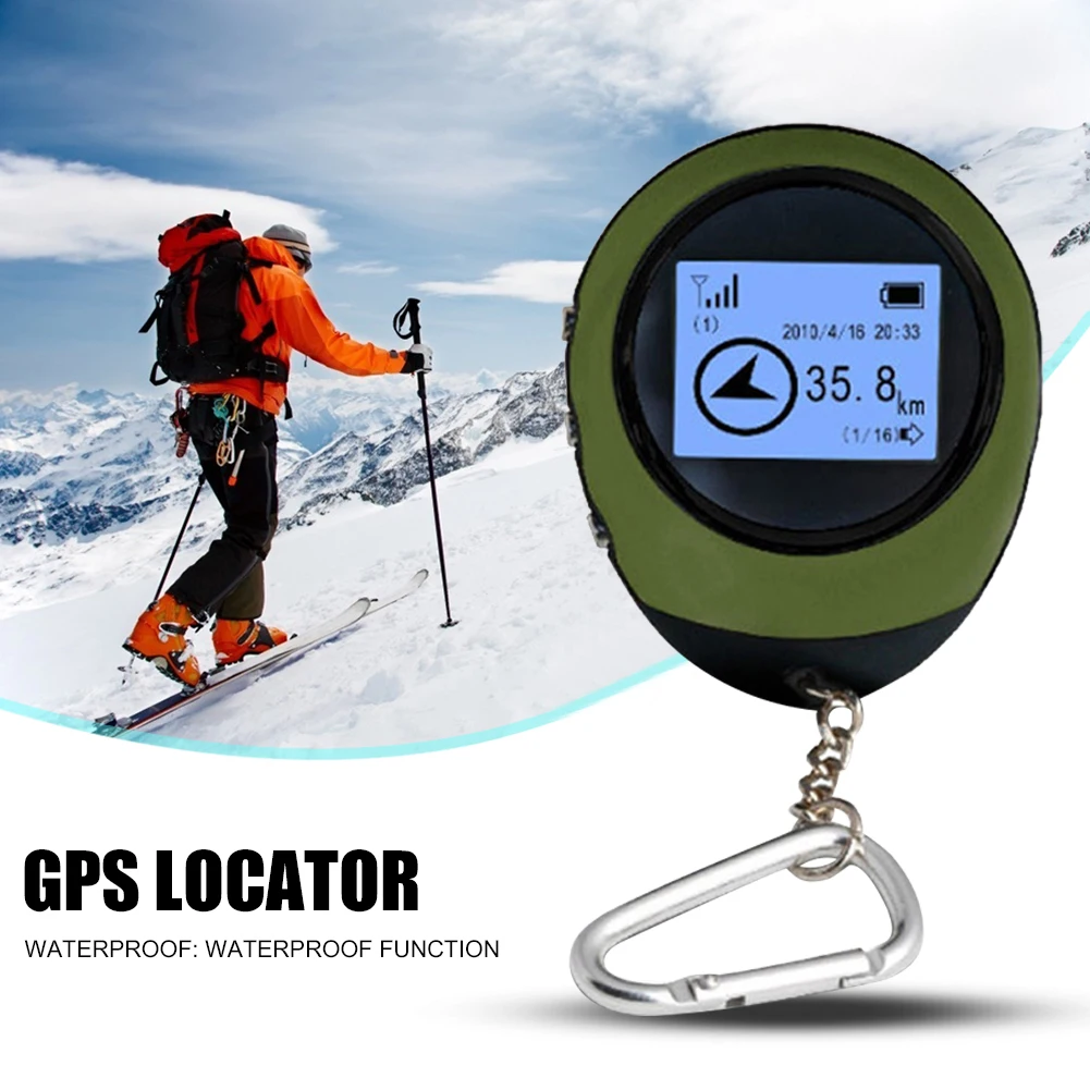 Compass Mini GPS Navigation Receiver with Buckle USB Rechargeable Portable Location Finder Tracker Tracking