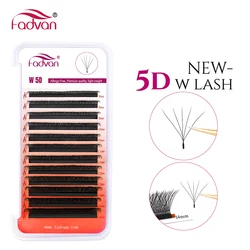 FADVAN 5D Eyelash Extensions 0.07 D Curved W Shaped Natural Faux Mink Lashes Soft Professional Premade Volume Fan Eyelashes