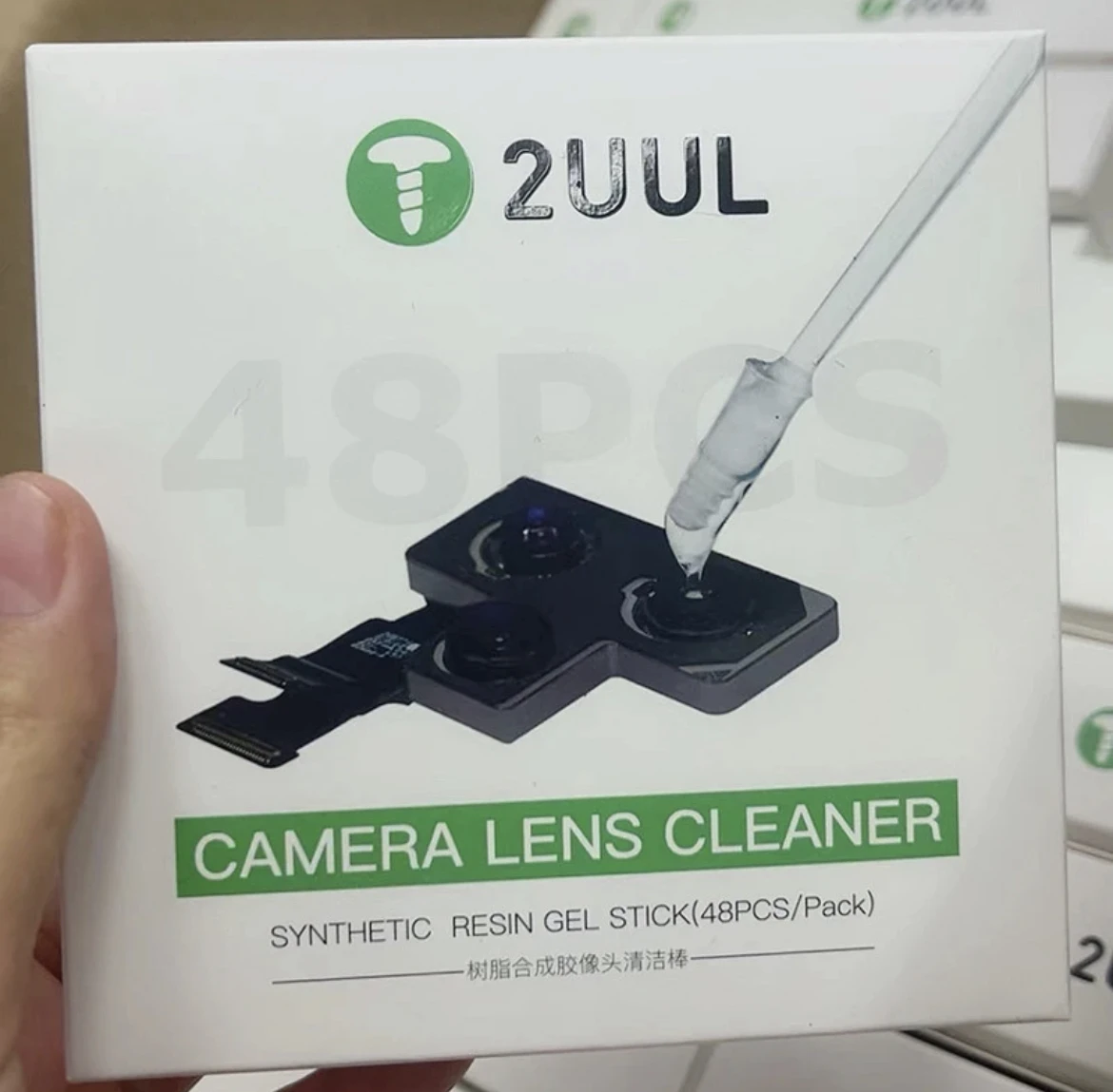 

2UUL 48 шт./упаковка Клей для очистки линз камер из смолы для удаления отпечатков пальцев и пыли с линз мобильных телефонов
