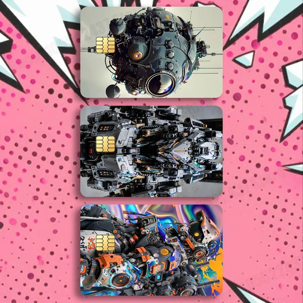 

Mechanical Sci fi Vibe Holographic Laser Shinny Film Skin Cover Sticker for Debit Credit Card Bank Card