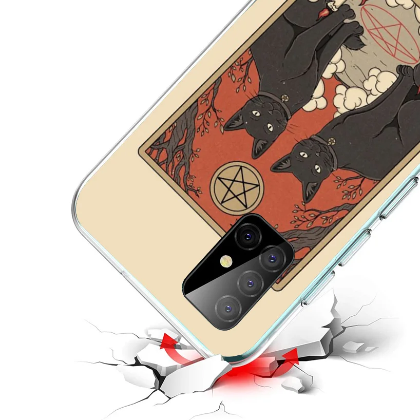 Tarot Card Cute Art Cats Phone Case For Samsung Galaxy A17 A37 A57 A16 A26 A36 A56 A15 A25 A35 A55 A14 A24 A34 A54 A13 A23 A33 A view 3