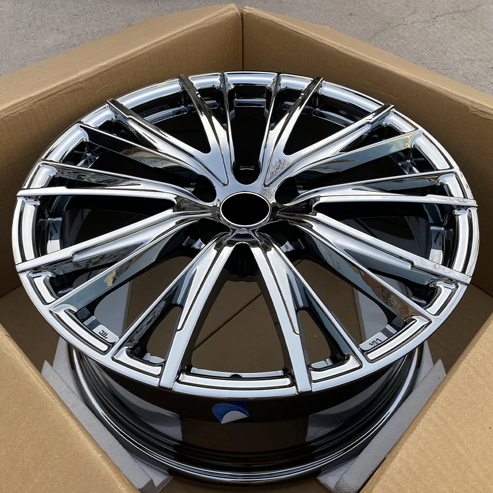 Custom 5x120 Aluminum Rim 18-22 Inch Passenger Car Wheels Electroplating Black Chrome for Toyota Lexus New Condition