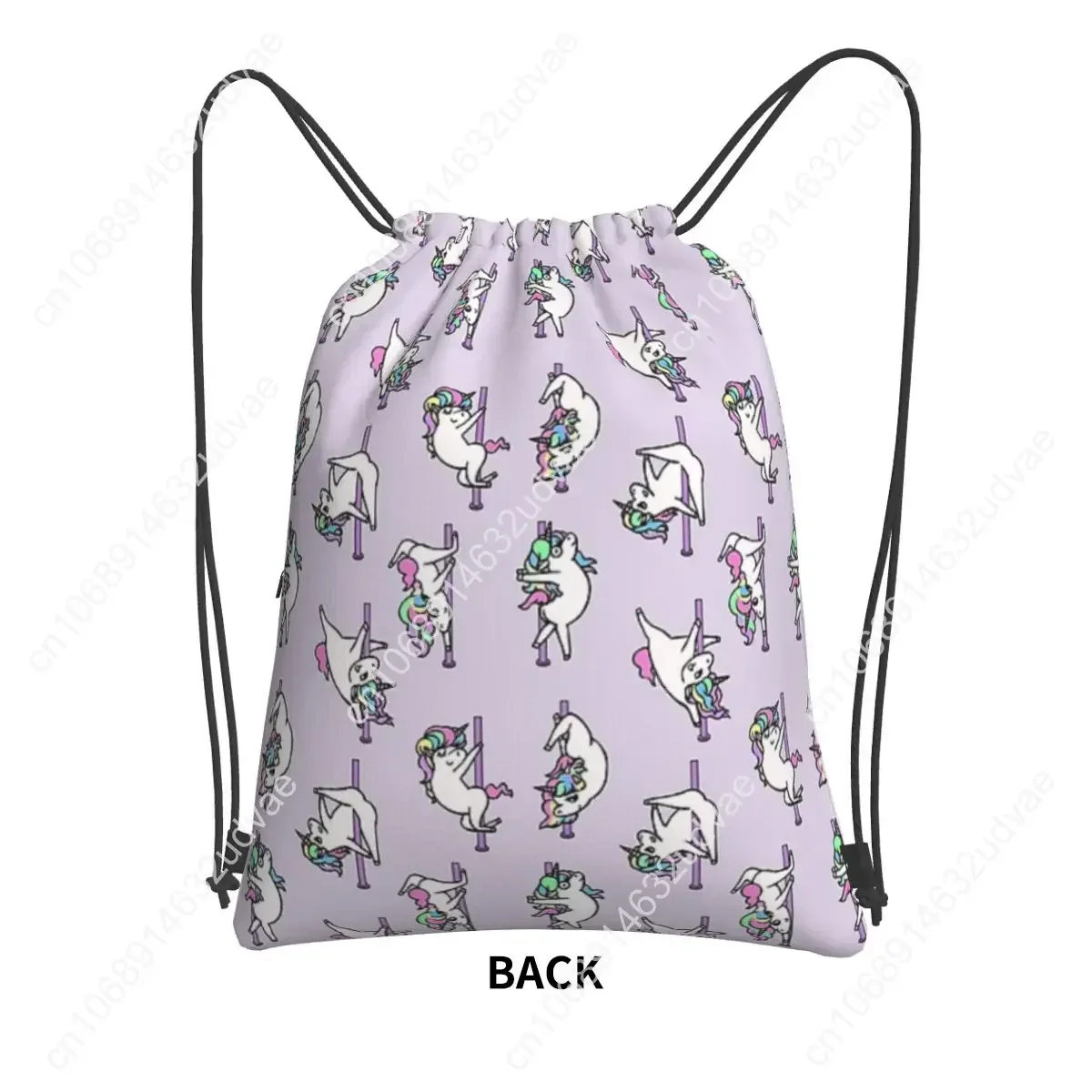 Unicorn Pole Dancing Club Portable Backpacks Drawstring Bag Casual Drawstring Bundle Pocket Sundries Bags For School Students