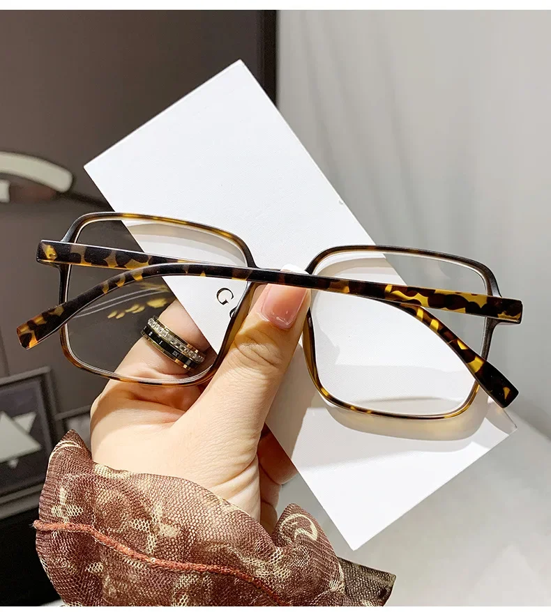 Anti-Blaulicht-Myopie-Brille, Retro-Brille mit großem Rahmen, flache/Grad-Brille, Myopie-Fertigbrille, 0–1,0–1,5–2,0–2,5–3,0–3,5–4,0 – Detail 10
