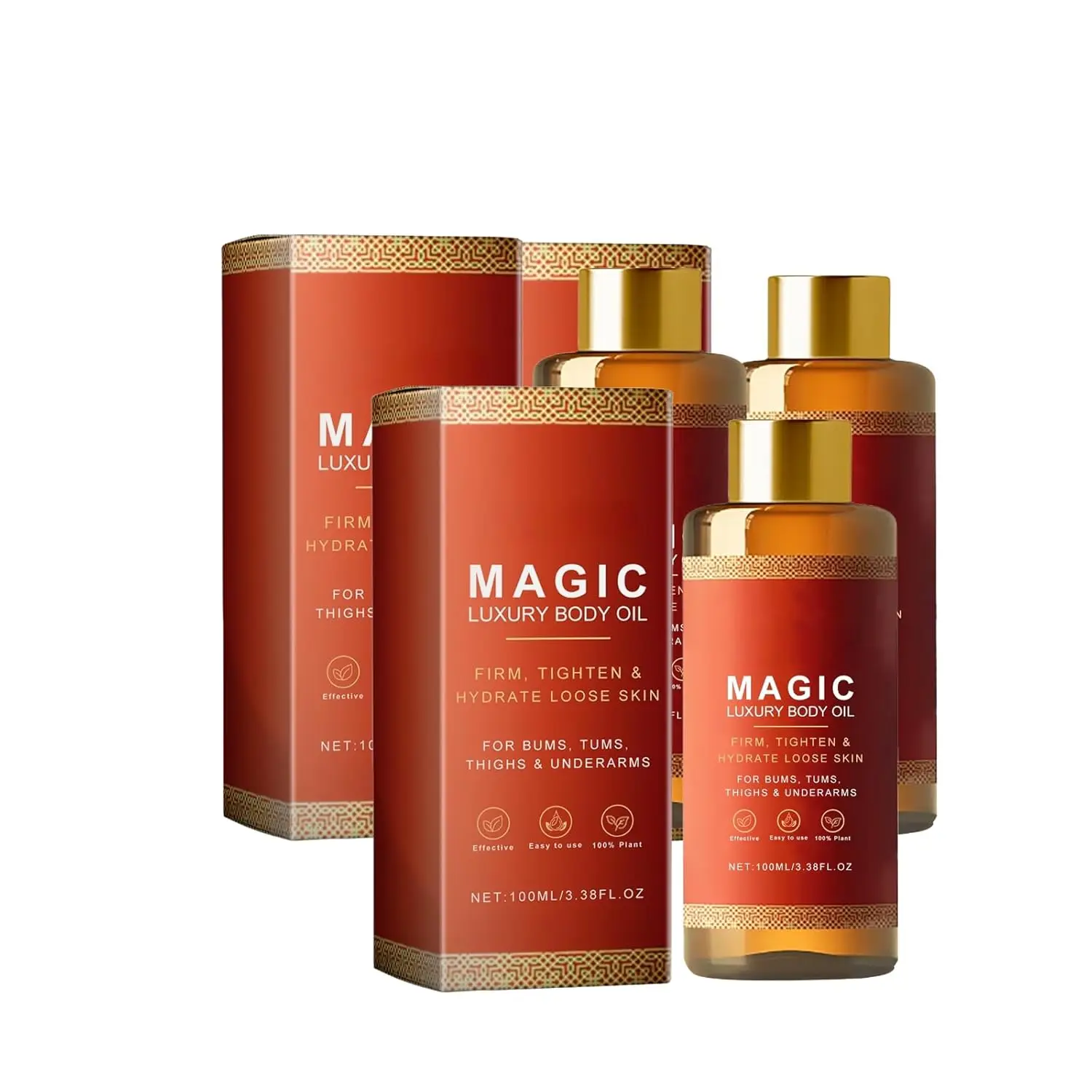 ラグジュアリーボディファーミングオイル、338液量オンス-–-スイートアーモンドオイルとローズヒップオイルを配合した植物性ブレンドで、肌を引き締め、深い保湿を実現