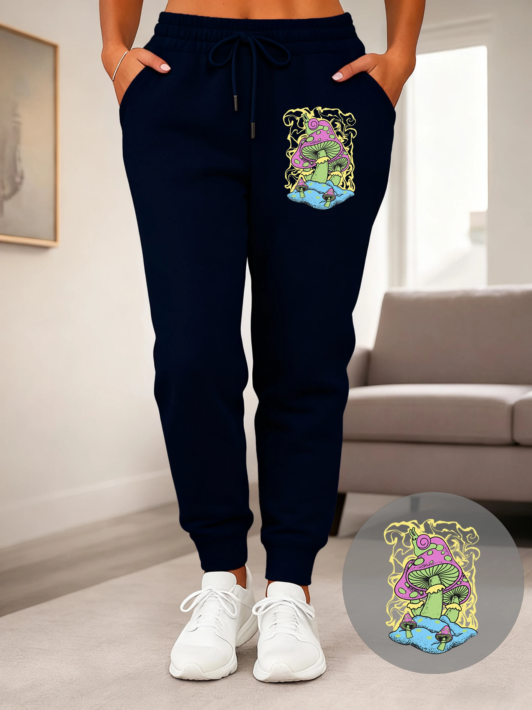 Mmortal Beauty Inside Butterfly Print Women Sweatpant Pocket Trousers Drawstring Pants Woman Fleece Hip Hop Autumn Jogging Pant