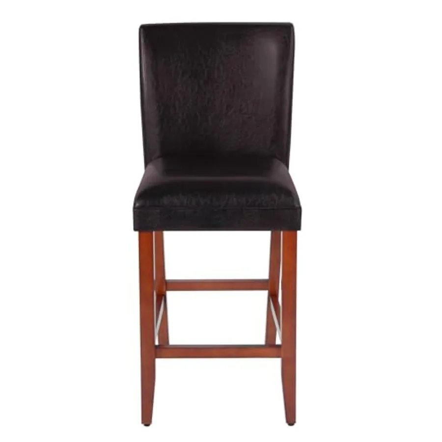 

Home Decor Classic Counter Height Bar Stool Set of 1 29 Inch Faux Leather Upholstered Decorative Home Furniture Dark Brown Faux