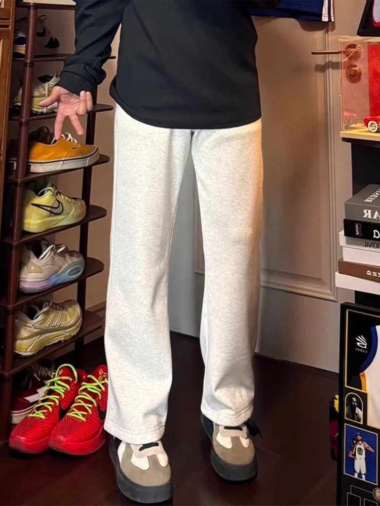 

Модные брендовые мужские спортивные брюки на флисовой подкладке с высокой талией, повседневные длинные брюки для весны и осени, американские спортивные брюки Cleanfit