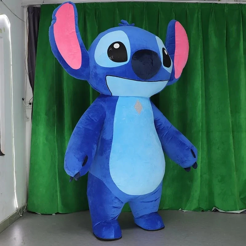 Stitch cosplay trajes inflável bonito mascote cristal super macio tecido shopping exposição em quadrinhos boneca roupas