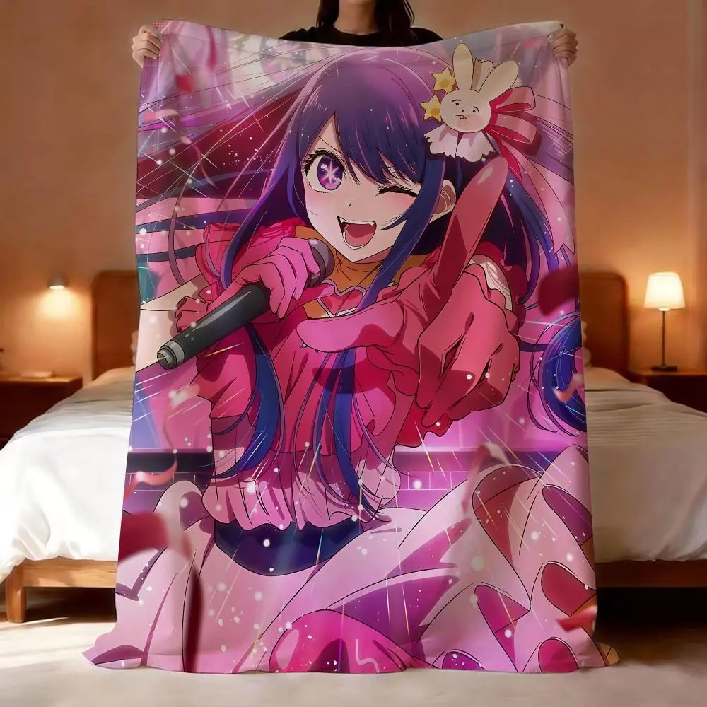 Anime Oshi no Ko Throw Short Plush Throw Blanket Soft Skin-Friendly Multi-Scene Home Office