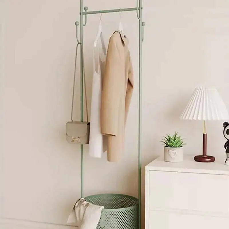 

Nordic Portable Wheels Clothes Rack Minimalist Standing Hallway Clothes Stand Garden Entrance Kledingrek Modern Furniture Home