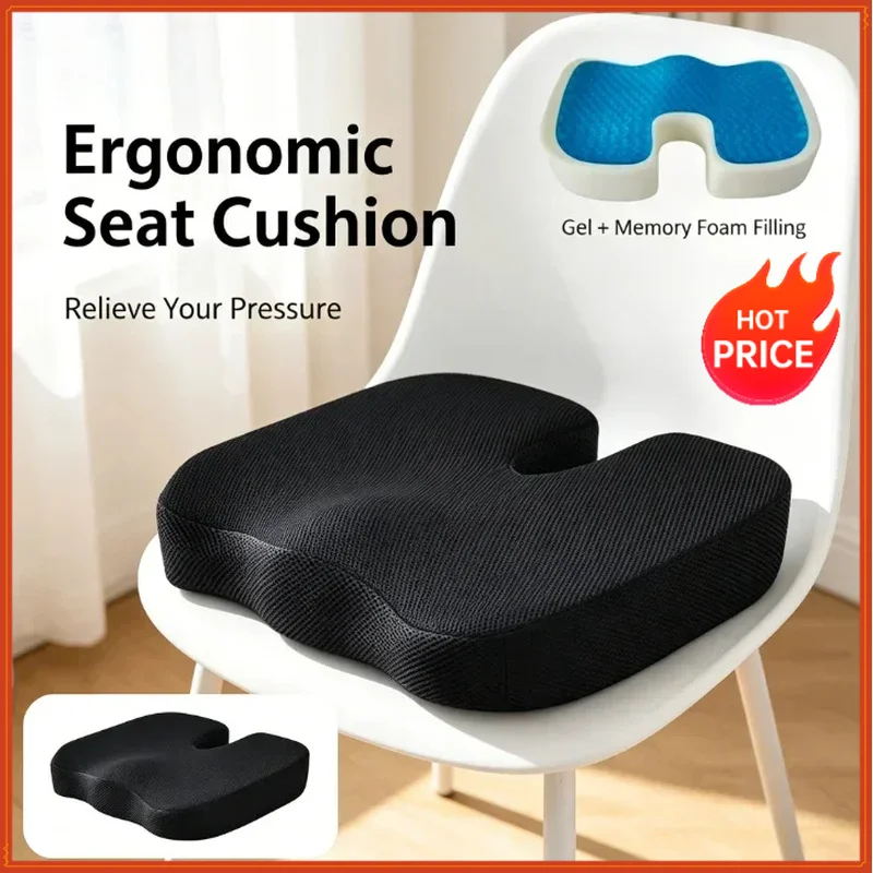 Gel Enhanced U Shaped Memory Foam Seat Cushion Orthopedic Relief Hemorrhoid Coccyx Tailbone Pain Office Car