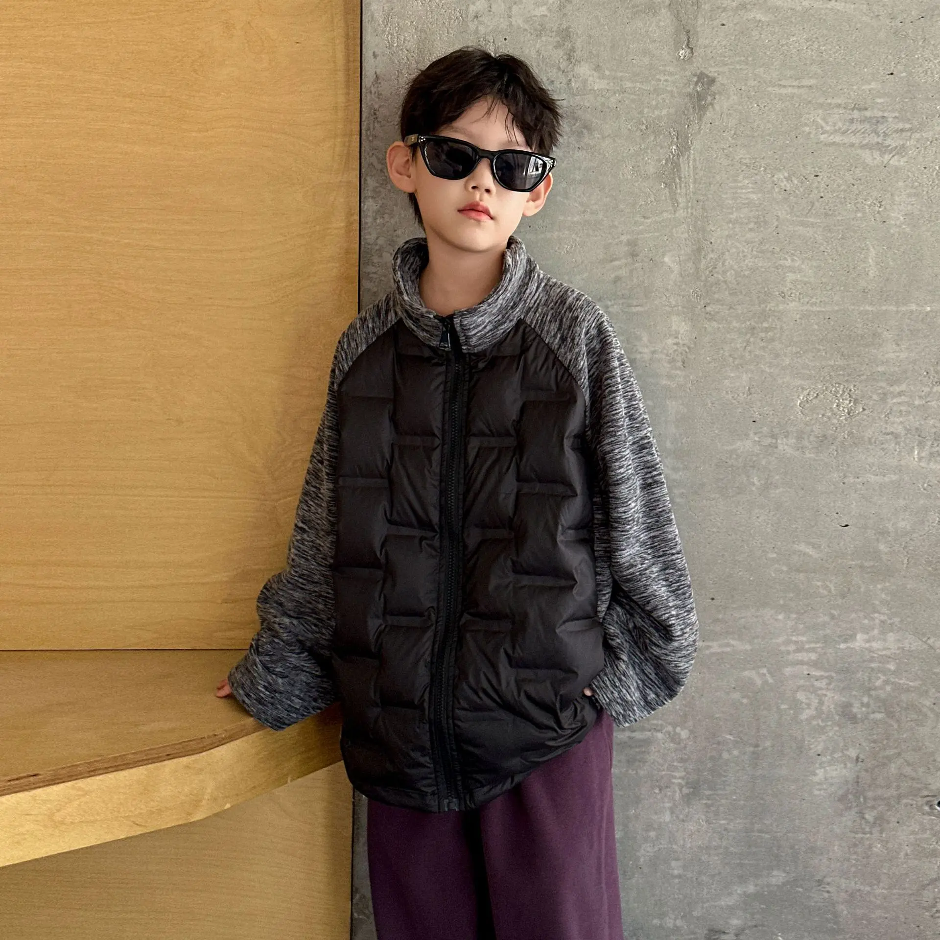 Children's Down Jacket Boys' Lightweight 90 White Duck Down School Uniform Artifact with Warm Jacket Inside