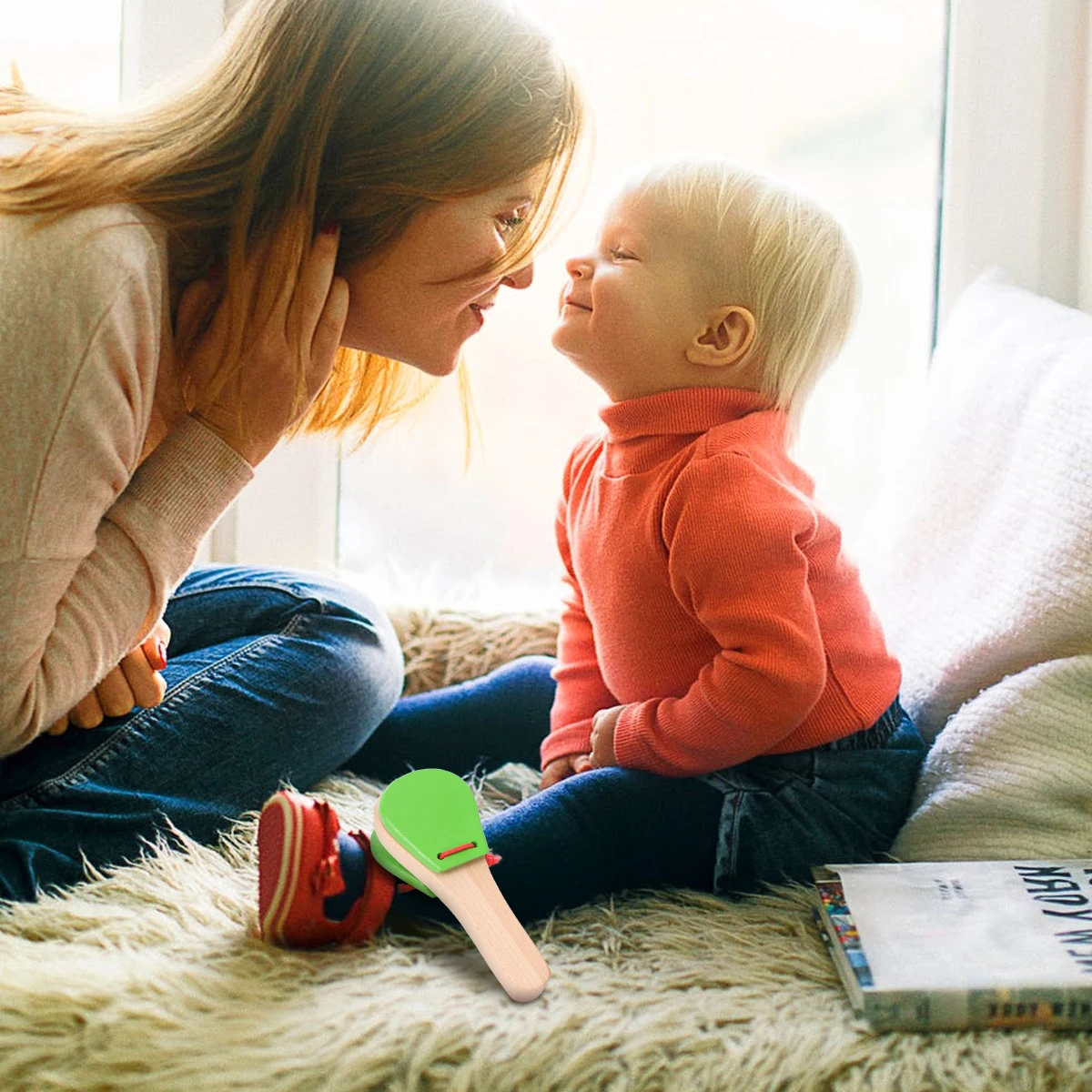 Wooden Castanets Long Handle Hand Clappers For Kids Lightweight Percussion Instruments Musical Instrument For Children