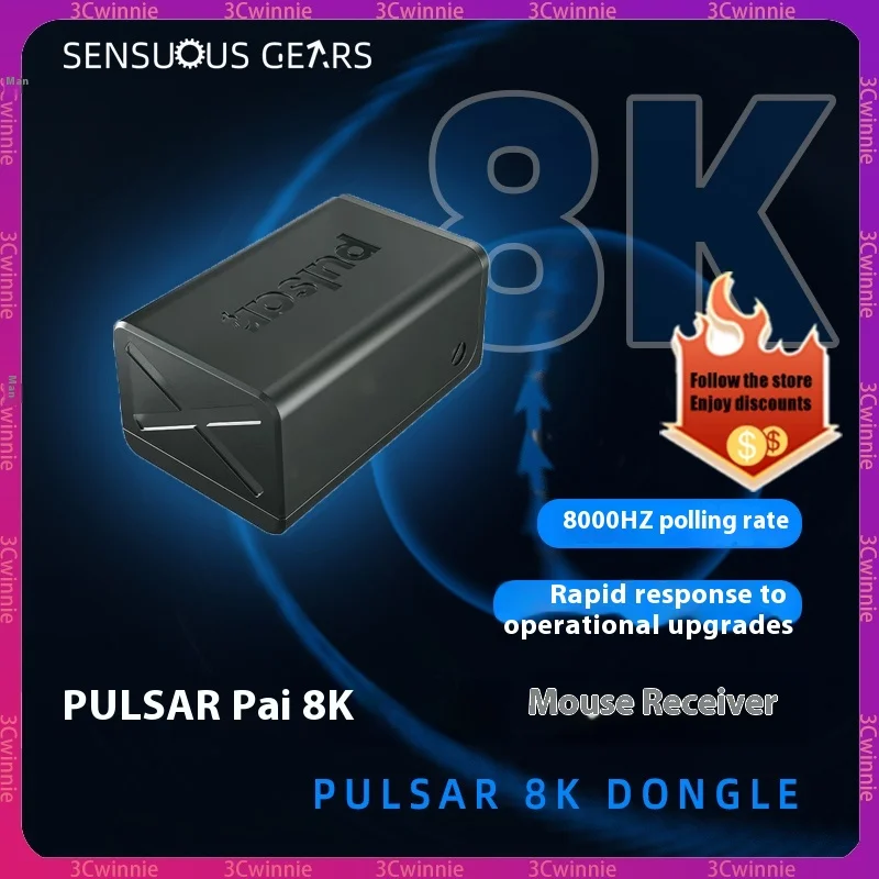 Pulsar 8k/4k Wireless Signal Mouse Receiver 4000hz Polling Rate Esports Games Dongle Receiver Applicable To X2v2 Mouse Receivers