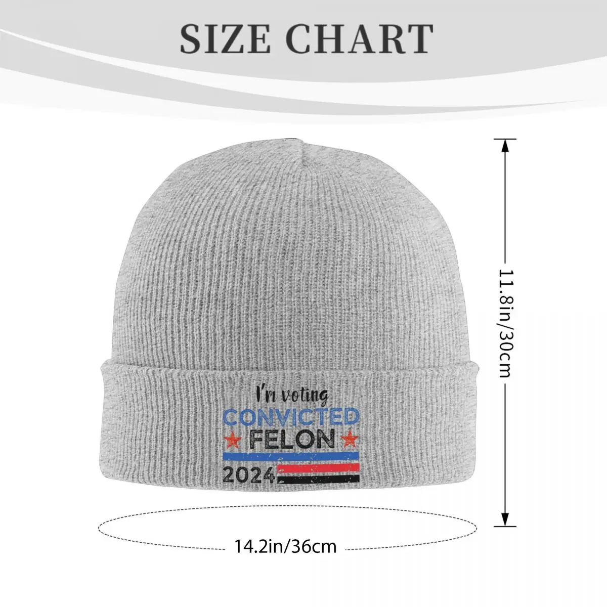 2024 Convicted Felon I'm Voting Convicted Felon Bonnet Hats Knitting Hat Men Women Cute Warm Beanie Hats Autumn Kpop Printed Cap