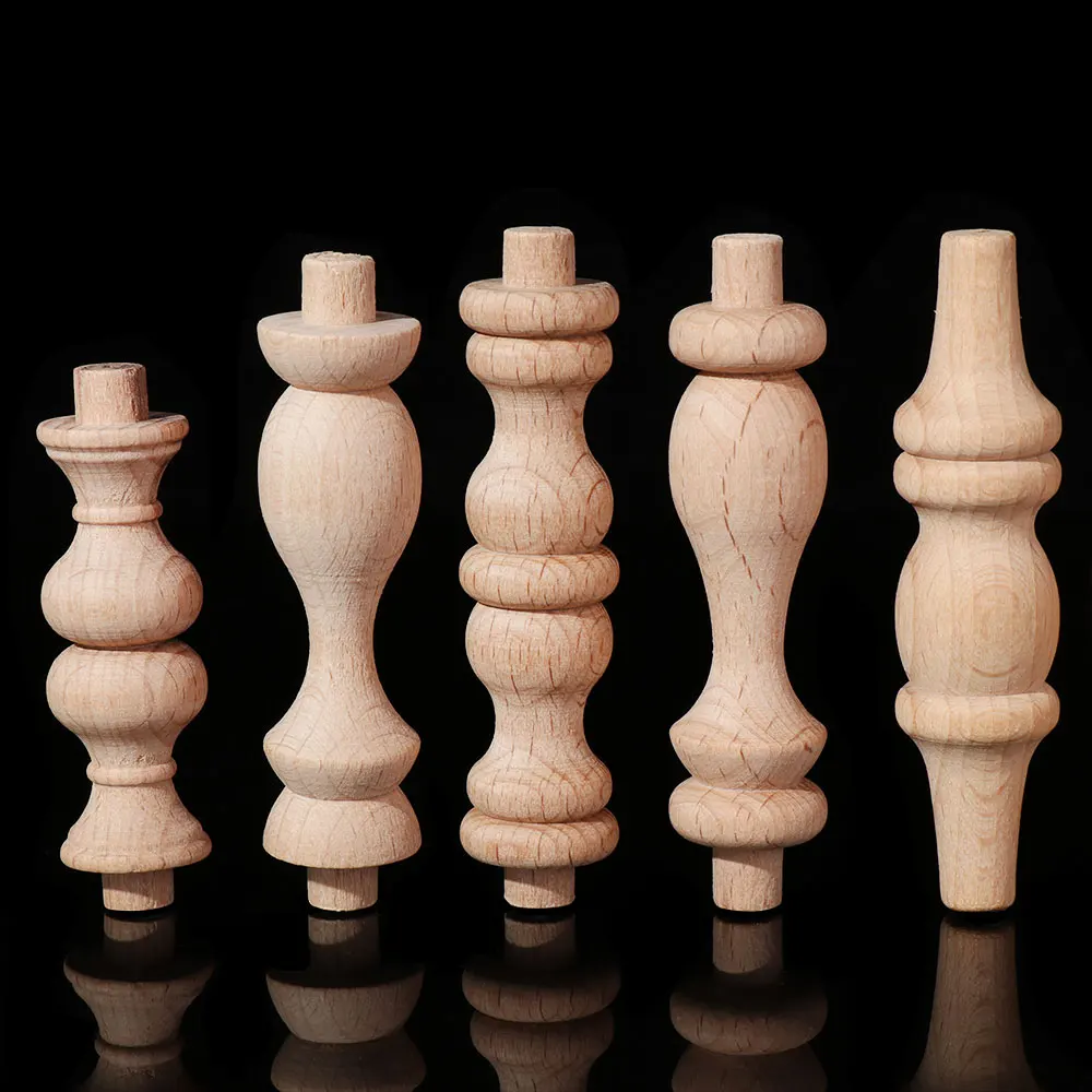 High Quality Decoration Crafts Accessories Furniture Foot Legs Vintage Wood Carved Cabinet Seat Feets Home Decor