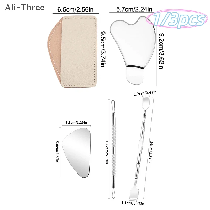 1/3 قطعة أداة إزالة الرؤوس السوداء للوجه مكشطة الوجه للتنظيف العميق ملعقة الوجه الأنف مزيل الرؤوس البيضاء أدوات التجميل العناية بالبشرة