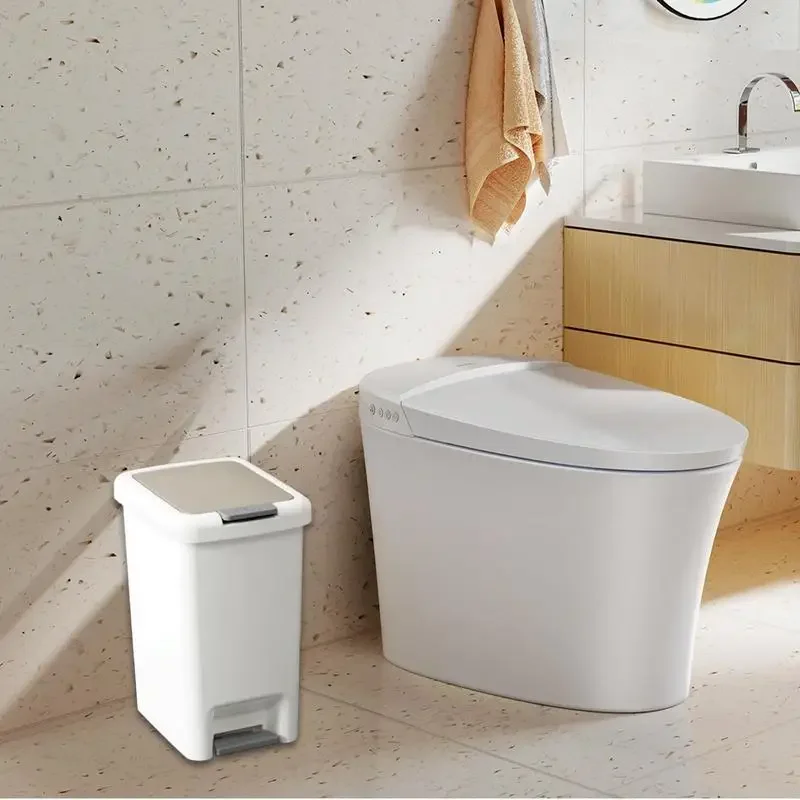 Human engineering odor-proof trash can lid, small trash can, step pedal, soft close, garbage for bathroom