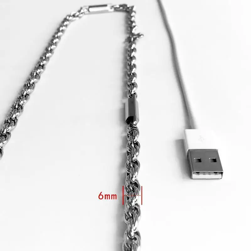 62cm Thai Buddhist Brand Stainless Steel Necklace Outdoor EDC Multifunctional Self-defense Chain