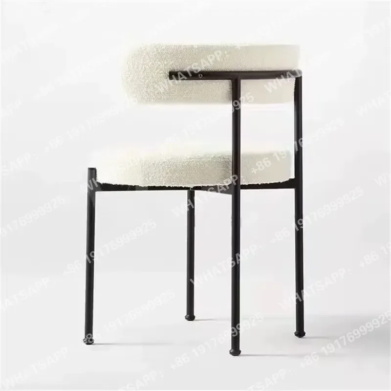 Light Stainless Steel Dining Chair Designer Simple Modern Cafe Living Room Restaurant Home Soft Home Furniture