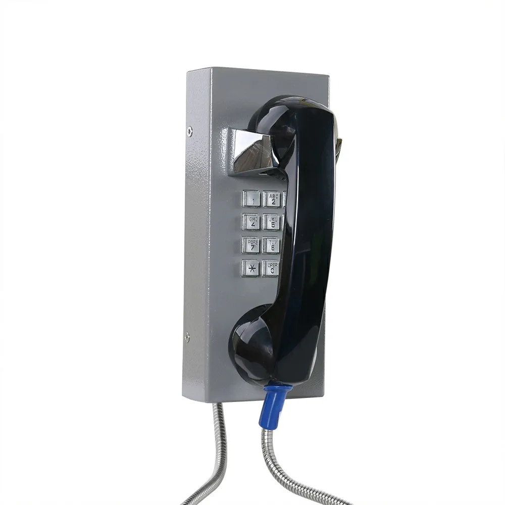 Corded VoIP Jail Phone IP Vandal Proof Metal Full Keypad Customized Inmate Public Telephones