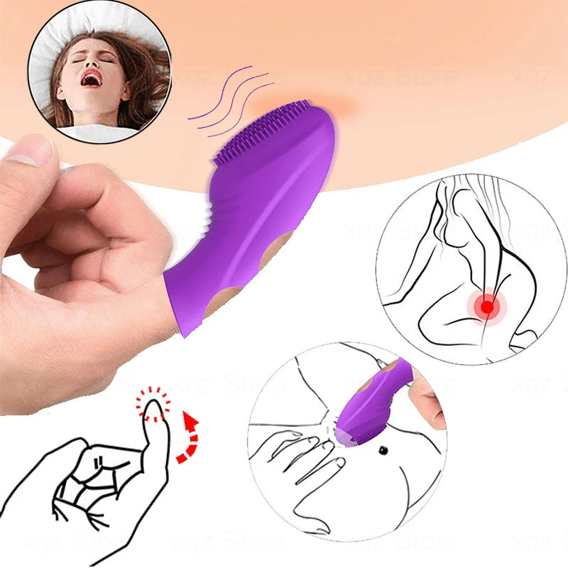 Finger Vibrator G Spot Vagina Clitoris Stimulate Orgasm Massager Masturbator Lesbian Erotic Finger Sleeve Sex Toys For Women Men