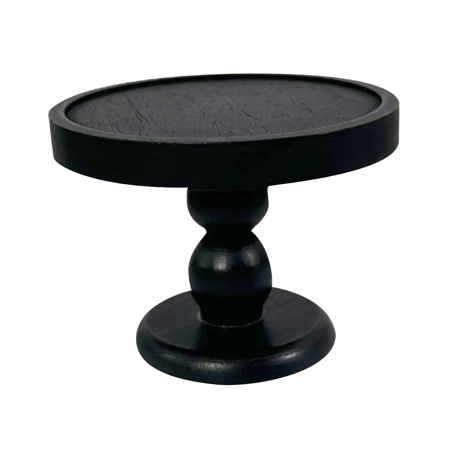 Solid Wood Candle Plate Holder Black Round Minimalist Tray for Home Decoration Cafes Hotels Photography