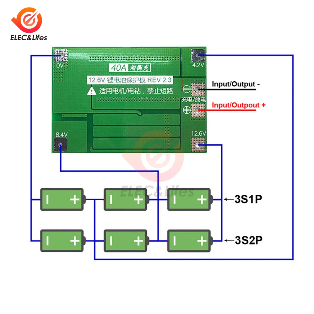 12V 7Ah Battery Storage Box 3X7 18650 Holder 3S 40A BMS With Welding Nickel for Motorcycle Replace Lead-Acid Use