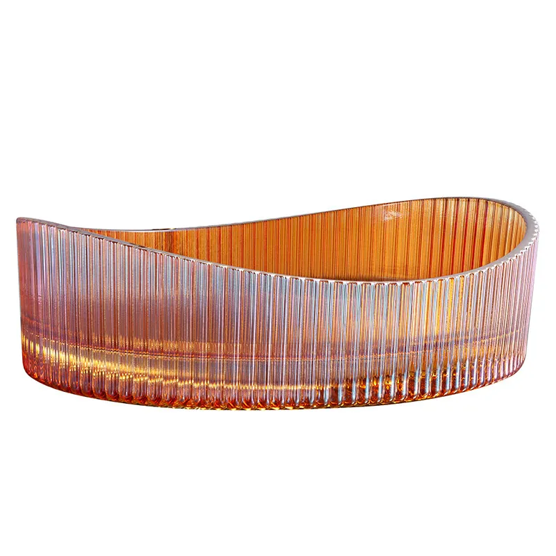Stylish and simple oval crystal wash basin pan flute series table basin