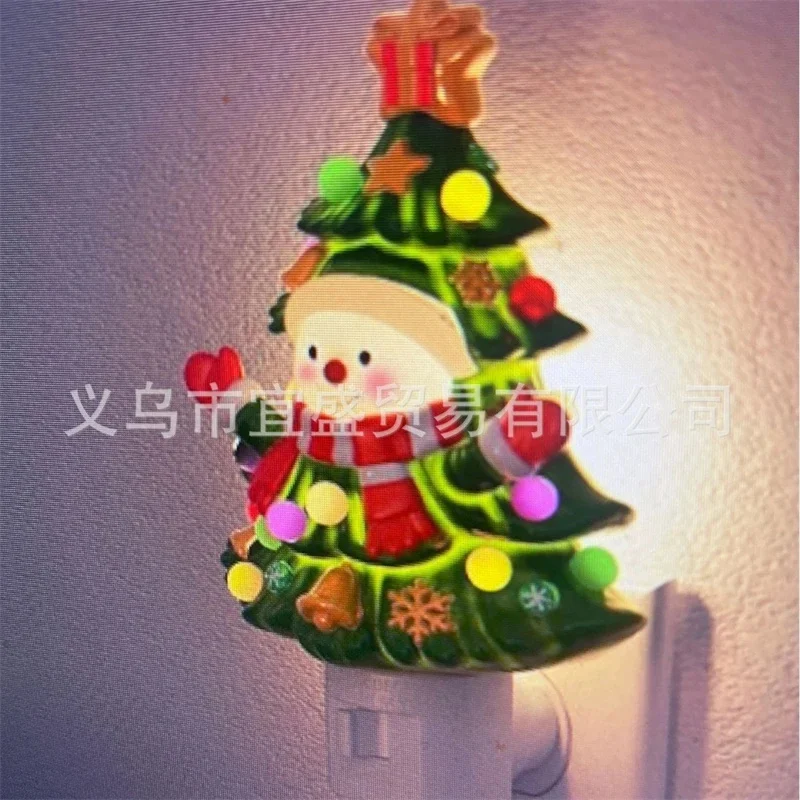 

Рождественская елка, розетка, крышка, стандарт США, фигурка снеговика из смолы, домашний дисплей, декор стола для детей, праздничный подарок