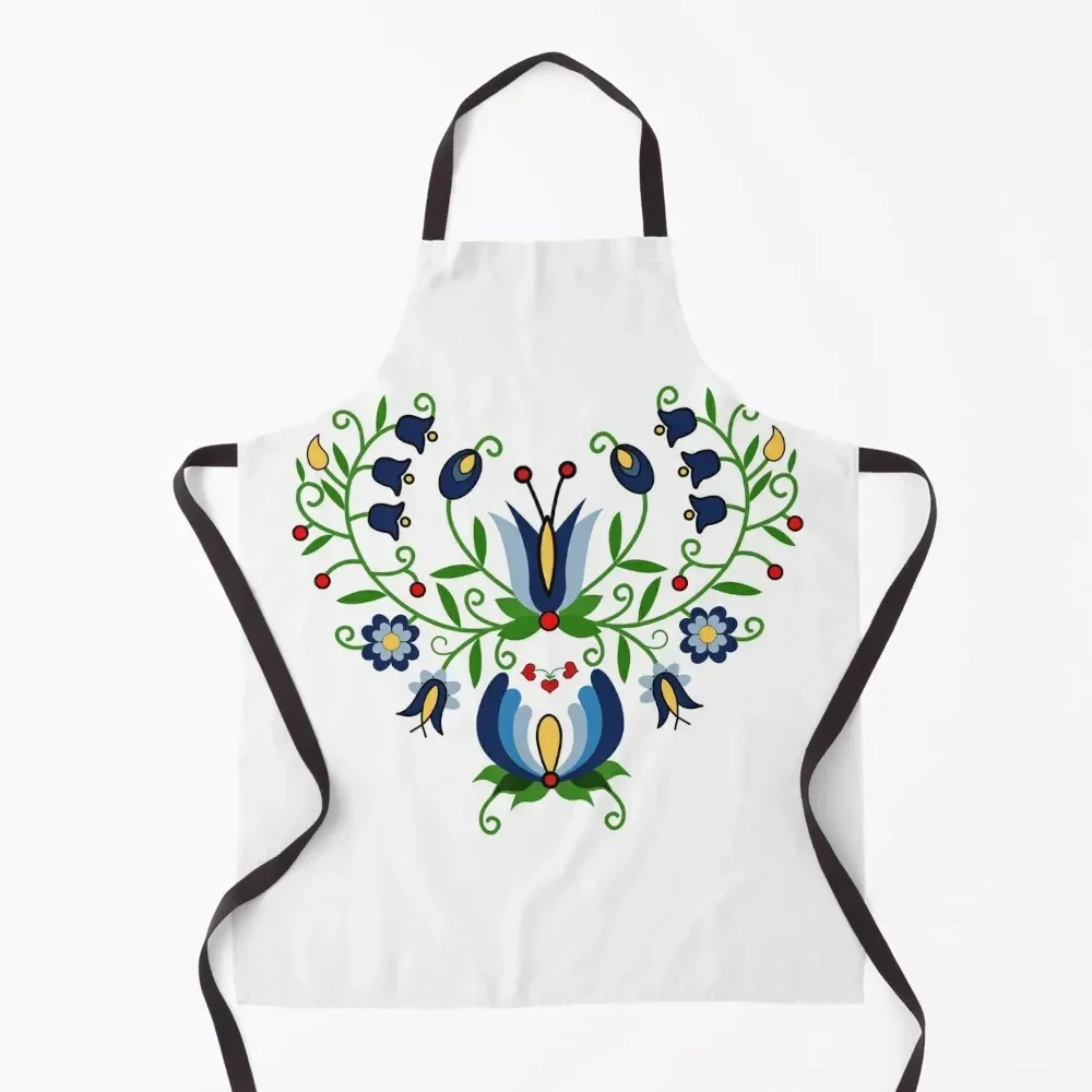 

Folk - beautiful heart shaped kashubian composition, white background Apron Nursing Home Supplies For Men Apron