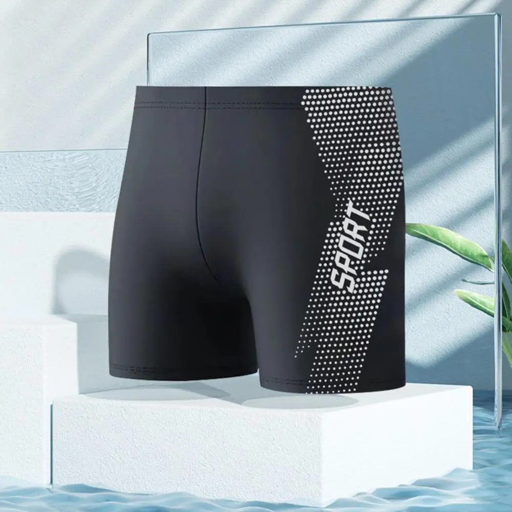 Professional Fashion Spa Swimwear Men's Quick Dry High Waist Swimming Trunks with Slim Fit Printed Design for Summer Beach