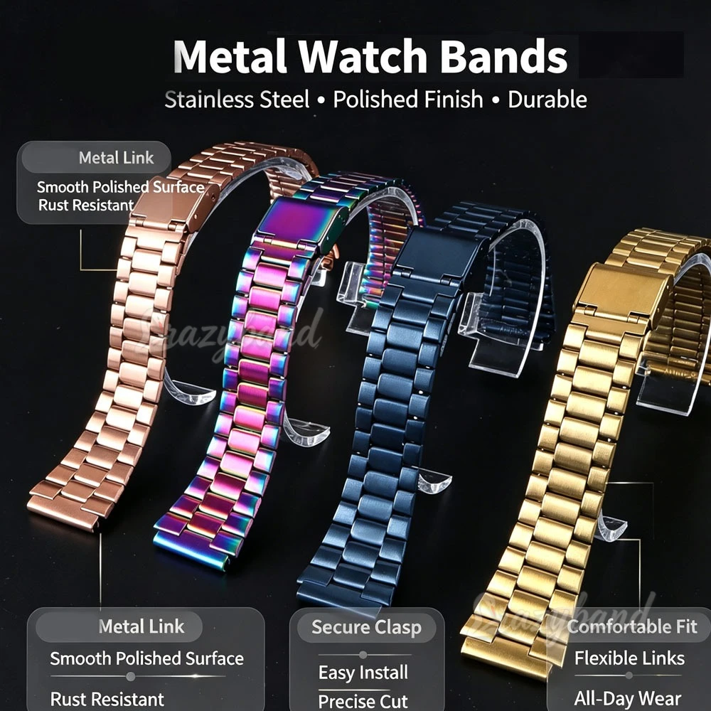 18mm Ultra-thin Watchband StainlessSteel Strap for CASIO for F91W F84 F105 F108 A158 A168 AE1200/1300 B650 AQ230 Metal Men Strap