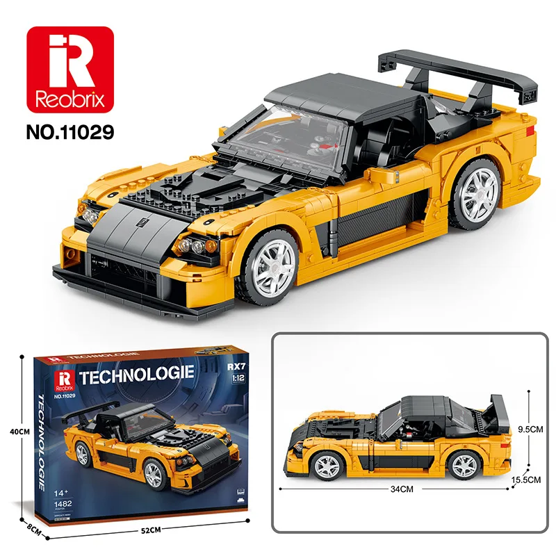 Super Racer RX7 Racer 1:12 Building block model puzzle Assembly Building block Toy Boy Holiday gift tabletop decoration