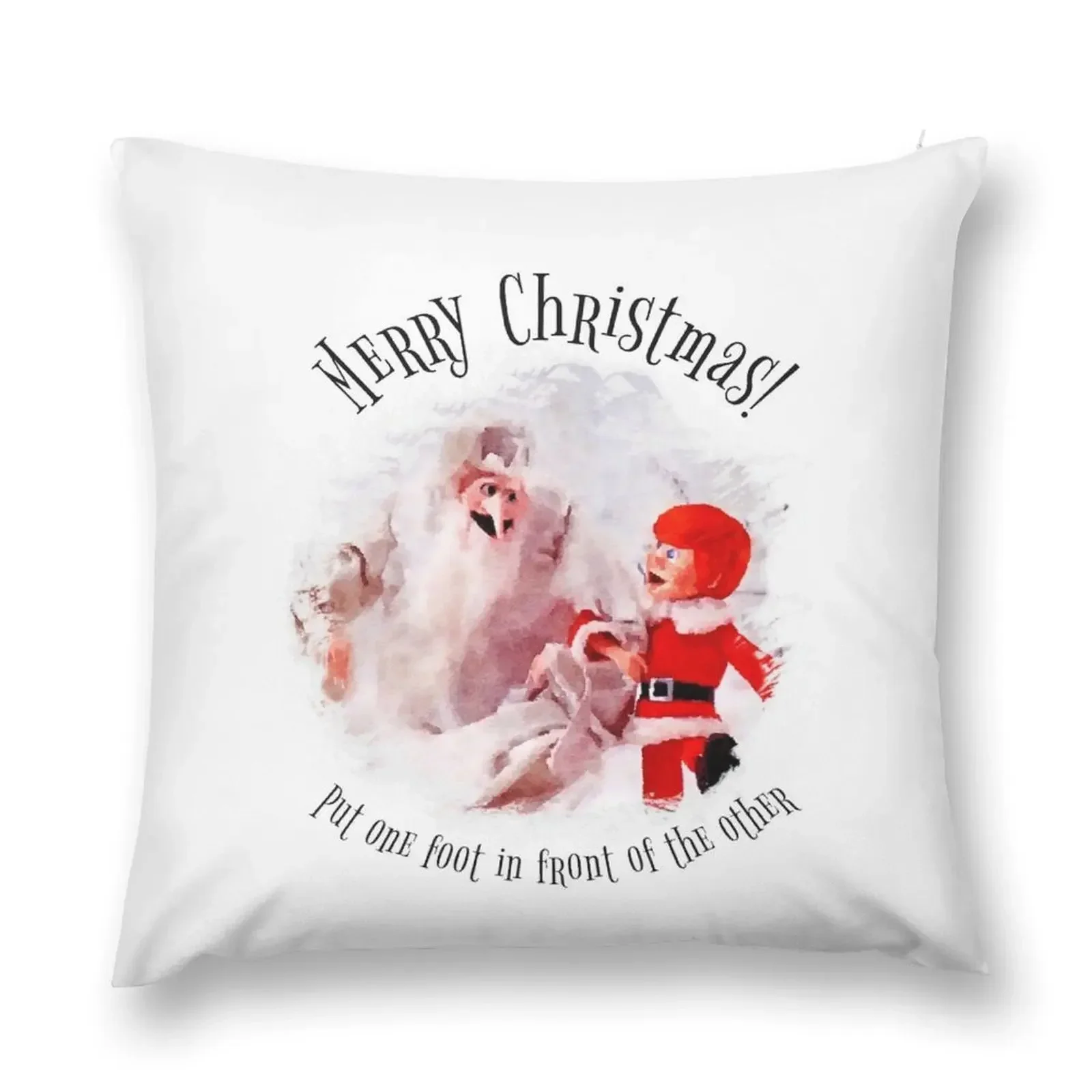 

Christmas Put One Foot in Front of the Other Throw Pillow Cusions Cover Embroidered Cushion Cover pillow