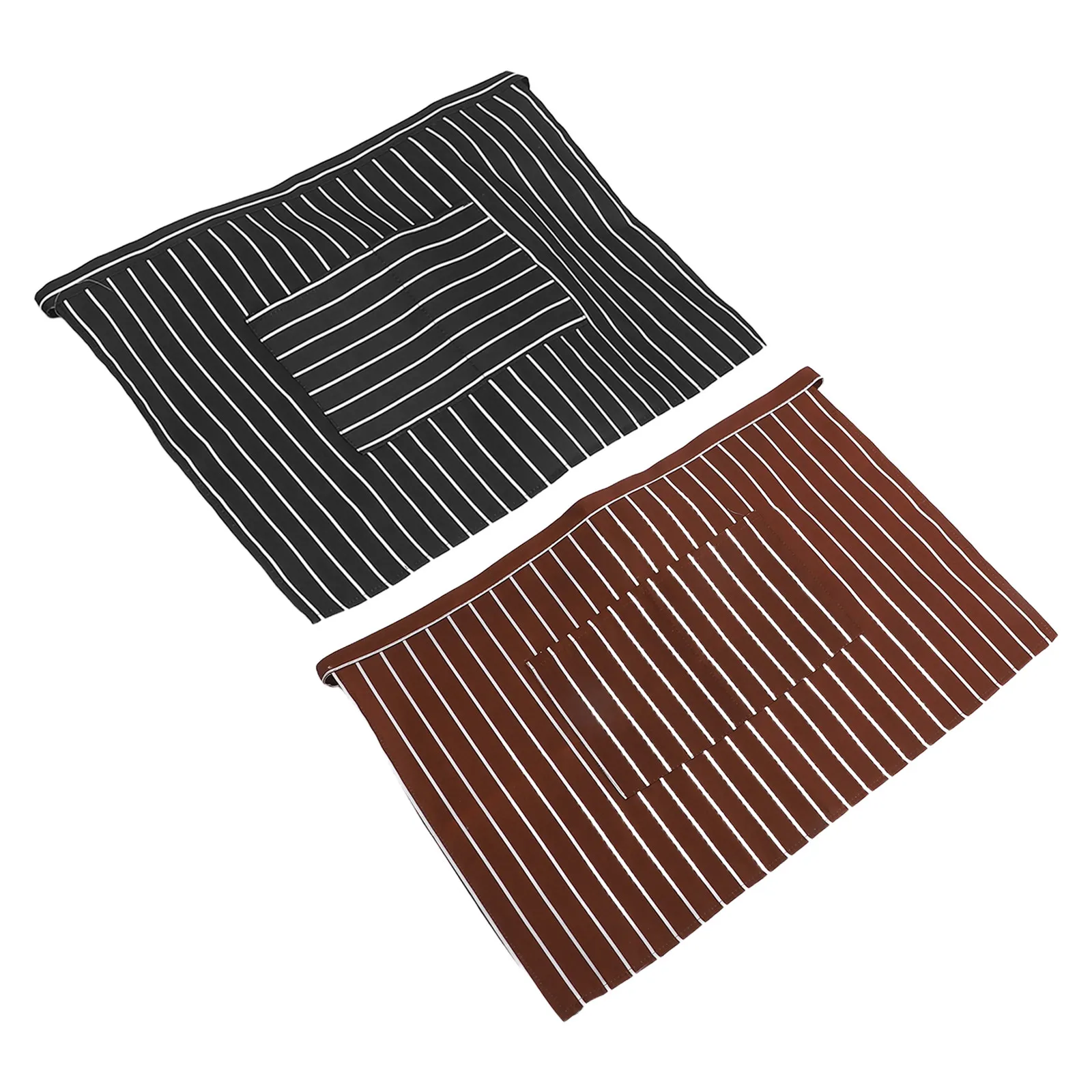 

2Pcs Work Apron for Restaurant Server with 2 Pockets 60x43cm Adjustable Striped Half Apron Kitchen Waitress Bartender Dessert