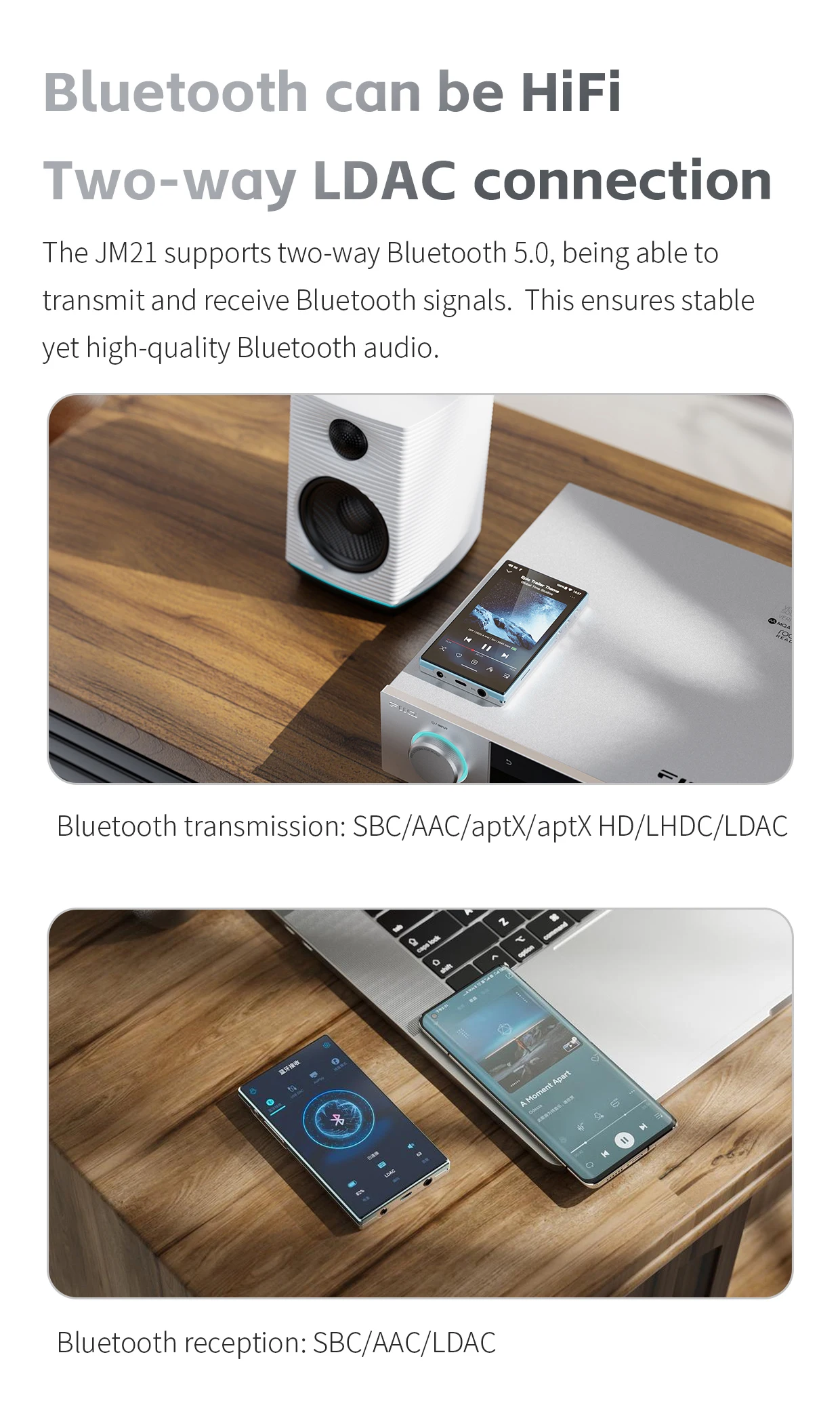 FiiO JM21(3+32GB) Android 13 Hi-Res Music Player MP3 with Snapdragon 680, Bluetooth WiFi USB DAC 12.5H Playtime