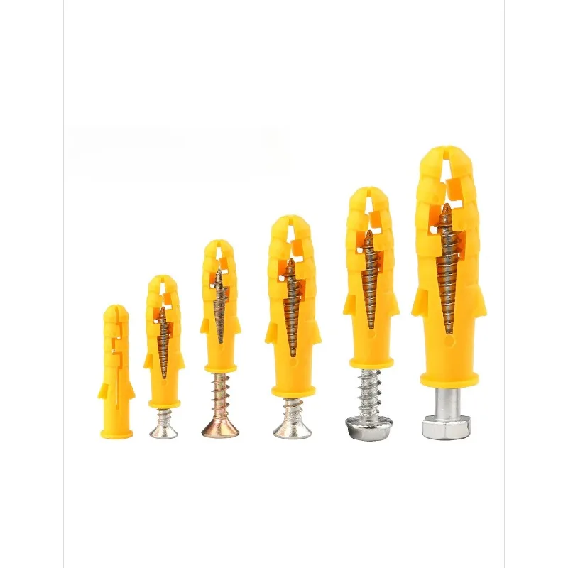 Small yellow croaker plastic expansion tube, expansion screw plug, self-tapping screw set