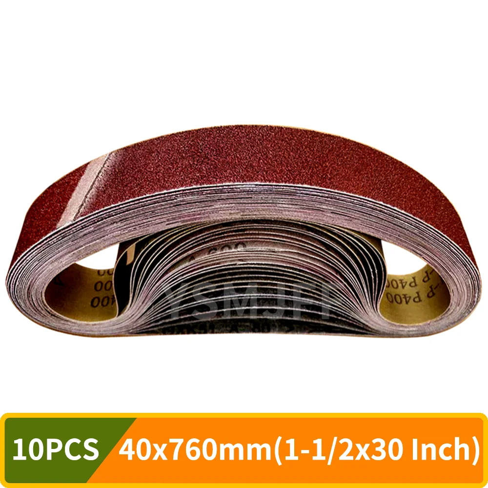 

10PCS 760x40mm Sanding Belts 40-1000 Grits 1-1/2" x 30" Abrasive Belts for Woodworking Grinding Metal Polishing and Deburring