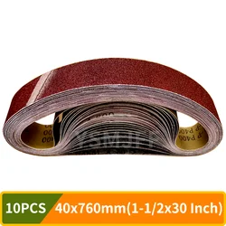 10PCS 760x40mm Sanding Belts 40-1000 Grits 1-1/2