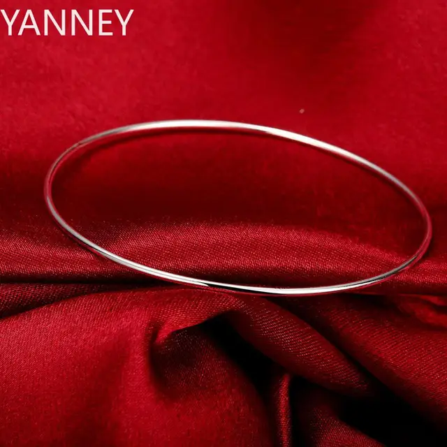 Kobiety 925 Sterling Silver fine Simple circle bangle bransoletka Fashion Party Popularne marki Biżuteria dziewczyna studentka prezenty świąteczne