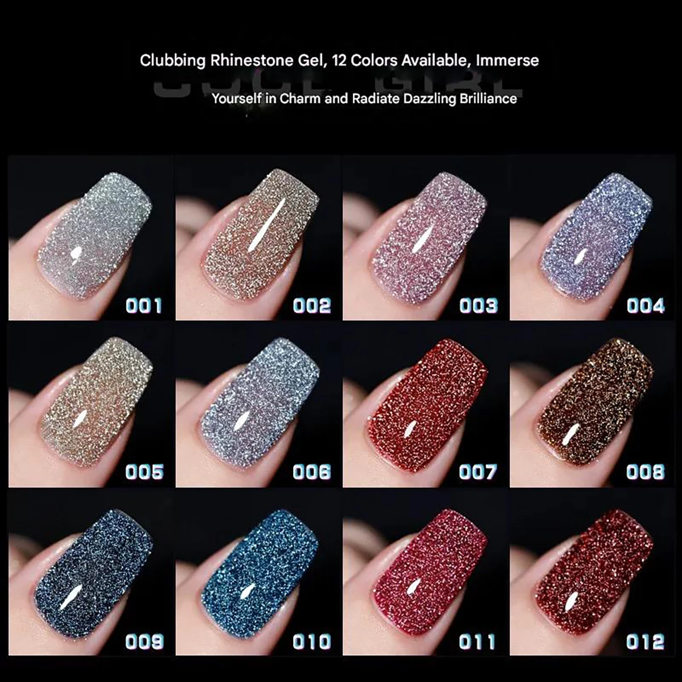 MIANEL 10 ml 2026 Winternägel Crushed Diamond Glitter Gel Nagellack Lnfluencer Schimmernder Glitzer-Gel-Nagellack Rote Nägel