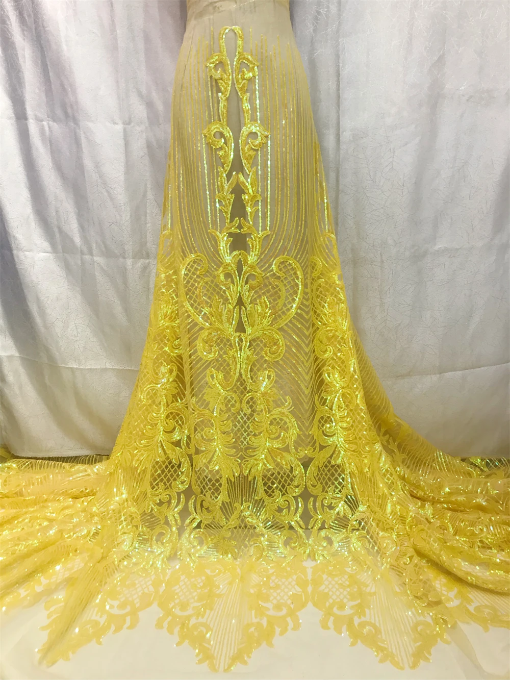 5 metri africano paillettes tessuto di pizzo netto di alta qualità nigeriano francese maglia tulle pizzo per cucire materiale da sposa di lusso stagione della festa
