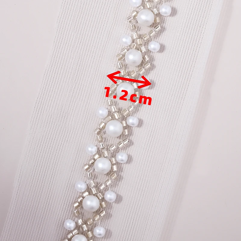 New handmade beaded lace, DIY handmade garment lace, collar decoration, small pearl dress collar lace.